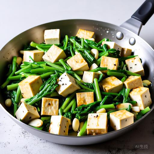 蒜苗烧豆腐